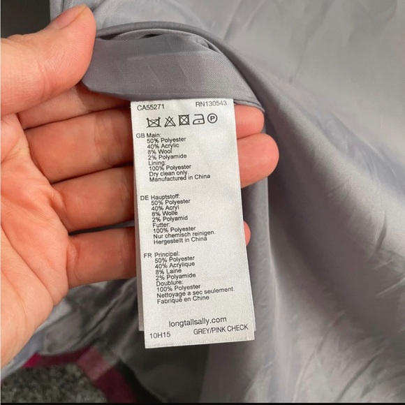 Long Tall Sally checked coat size 16 - Picture 7 of 7